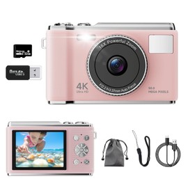 Digital Camera (4K Video Recording, Upgraded True 50 MP) Digital Camera, 32 GB Micro SD Card Included, AF Autofocus, Compact Camera, 2.83 Inch Large Screen, 16x Zoom, Flash, Image Stabilization