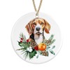 Beagle Ceramic Ornament, Christmas Tree Bauble Decoration (No text)