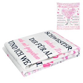 PLECUPE 150 * 130cm Decke Schwester Geschenk, Beste Schwester Geschenke, Personalisierte Geschenke Schwester, Geschenk für Schwester Freundinnen, Schwestern Geschenk, Geschenke für Schwestern