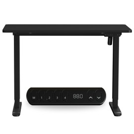 AnthroDesk Sit to Stand Electric Standing Desk Complete Set with Frame and Tabletop 120 x 60 cm or 47.2 x 23.6 Inches (Black)