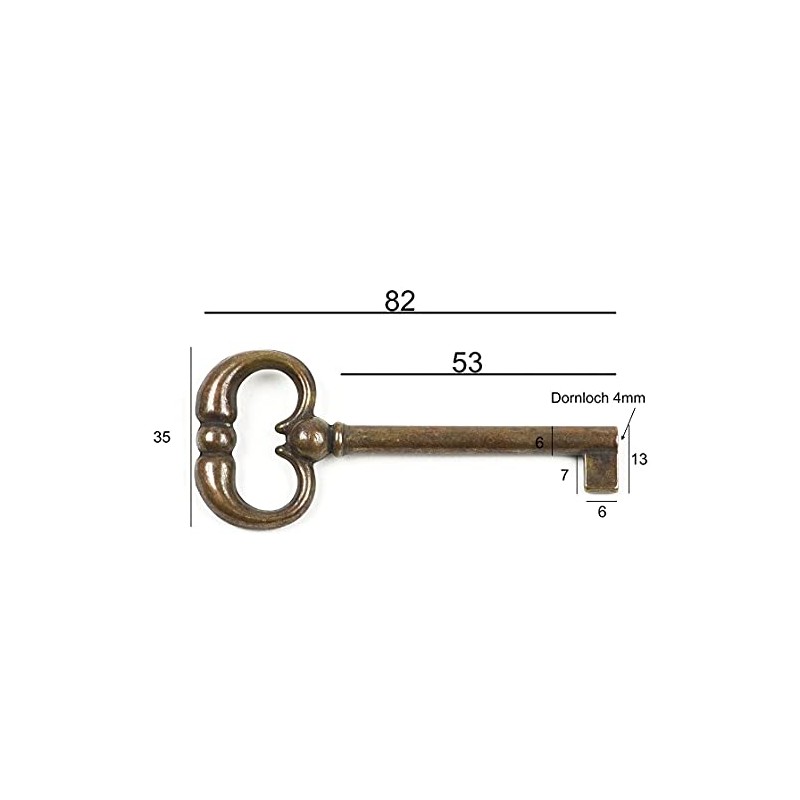 Furniture Key Antique Style Furniture Burnished Replacement Key Blank Patina