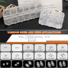 Eyeglass Repair Kit with Screws, Mini Glasses Repair Kit, Eye Glass Repairing Kit with Eyeglass Screws, Silicone Nose Pads, Tweezer, Screwdriver for Eyeglasses,Sunglasses, Magnify Glass and Case