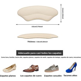 Almohadillas de Talón y Metatarsianas Adheribles para Zapatos de Mujer y Hombre, Plantillas para Zapatos Tacones Protector, Relleno Zapatos Grandes Cojines de Talón, Antideslizante (12 PCS)