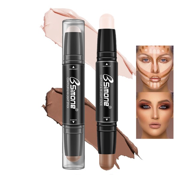 MTUVKGT Professional Contouring Stick, Cream Contour Highlighter Concealer Stick, Double