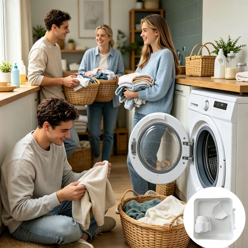 BOFYTR Washing Machine Drain Tray, White, 3-Piece Set