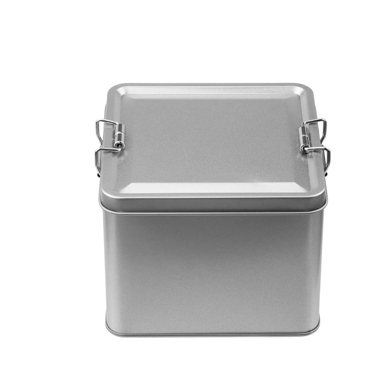 WDONAY 2 Pack Silver Tin Box Containers Metal Storage Box
