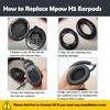 HTINDUSTRY Earpads Replacement Cushion Compatible with Mpow 059/H5(DIY)/H1/H7/H20 Headhpones Ear