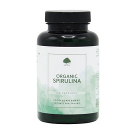 Organic Spirulina Capsules | 500mg of Spirulina per Capsule | 120 Vegan Capsules | Organically Grown in The Mongolian Plateau | G&G Vitamins