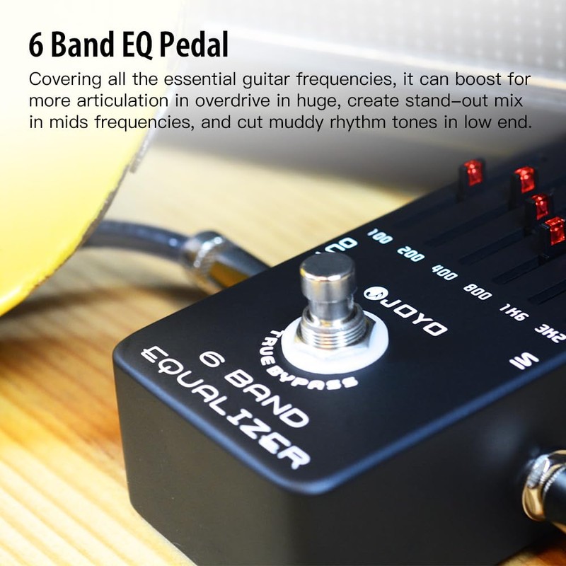 JOYO 6-Band EQ Pedal Electric Guitar Equalizer (100Hz 200Hz 400Hz