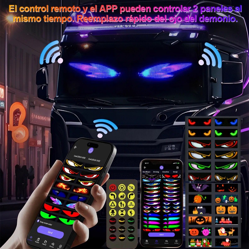 2 Piezas De Pantalla Led Con Luz Devil Eyes (12x59.5cm)