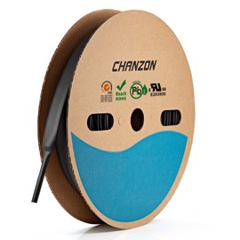 Chanzon 1/2 inch (12.7mm) Waterproof Heat Shrink Tubing - 3:1 Ratio, Black Marine Grade, Dual Wall Adhesive, 80Ft Roll 1pcs