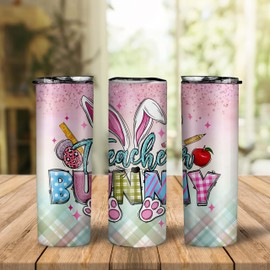 20oz Teacher Bunny Tumbler, Teaching My Favorite Peep Skinny Tumbler, Happy Easter Tumbler, Easter Peep Straight Tumbler, Easter Teacher Gifts For Women Mother Daughter