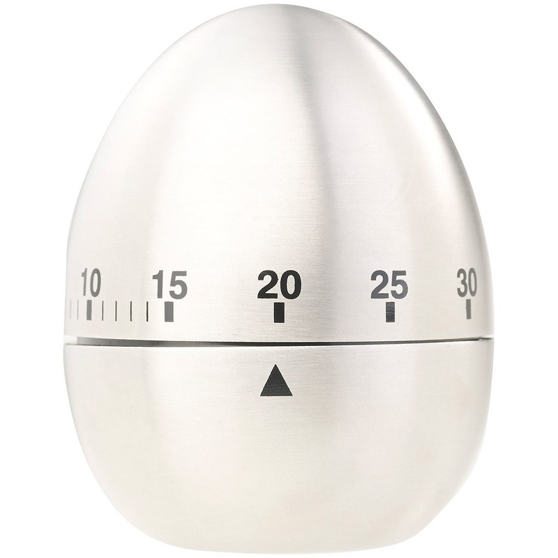 PEARL Kitchen Alarm Clock: Stainless Steel Egg Timer, 60 Minute