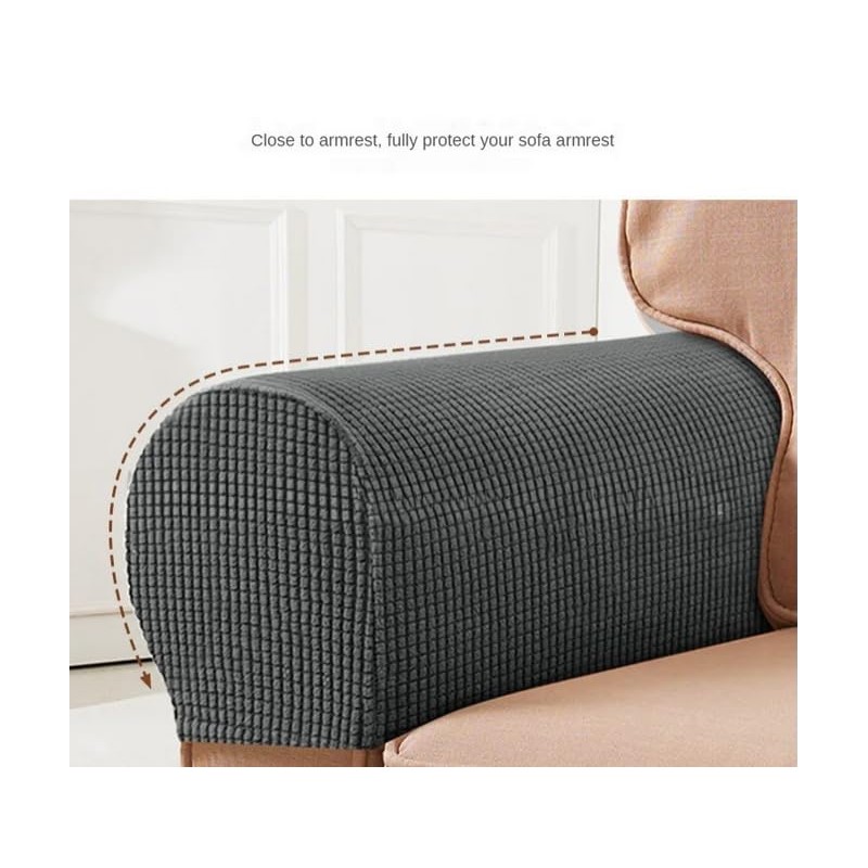 Yogsey 2 PCS Soft Stretch Plush Armrest Covers,Spandex Armrest Covers