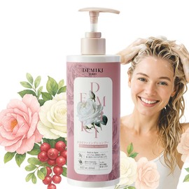 DEMIKI Shampoo for Women,Japanese Shampoo for Oily Hair, Keratin Care,Organic Rose Scent, Clarifying, Moisturizing, Anti Dandruff, Volumizing Hair Care, Sulfate Free & Paraben Free, 450ml,16oz