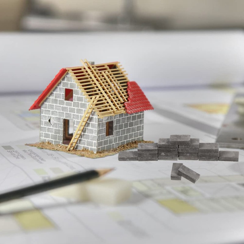 Vaguelly 150 PCS Miniature Brick, 1: 16 Mini Grey Wall