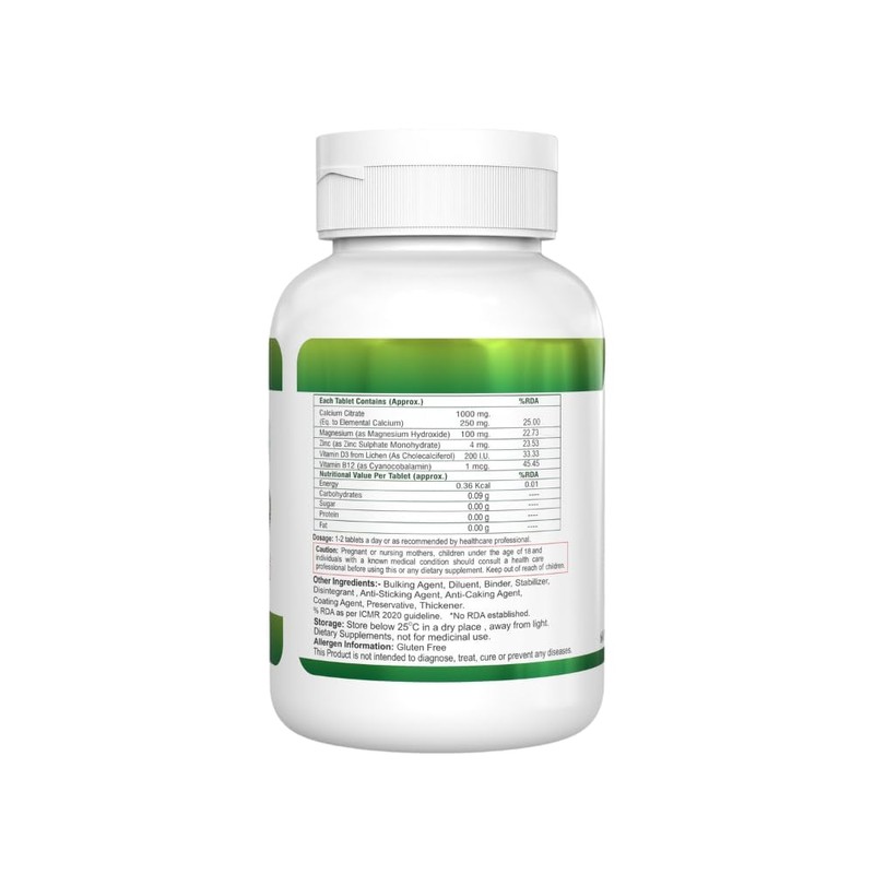 Generic Calcium Supplement 1,000 mg with Vitamin D, Magnesium, Zinc