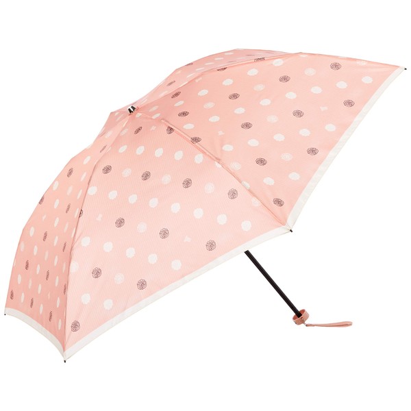 Moonbat Lanvin Collection Rainy Folding Umbrella, Lightweight, 21.7 inches (55 cm), Satin Print, Pink 4522408909984, Women's, 21-083-10526-02-31-55, Pink, Rib-length 21.7 inches (55 cm), Pink
