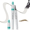 Eyebrow Pencil with 4 Tip - Waterproof Eyebrow Pen with Lift Snatch & All-Day Hold, Precise Brush-Tip Smudge-proof Natural Eyebrow Hair (Light Brown)