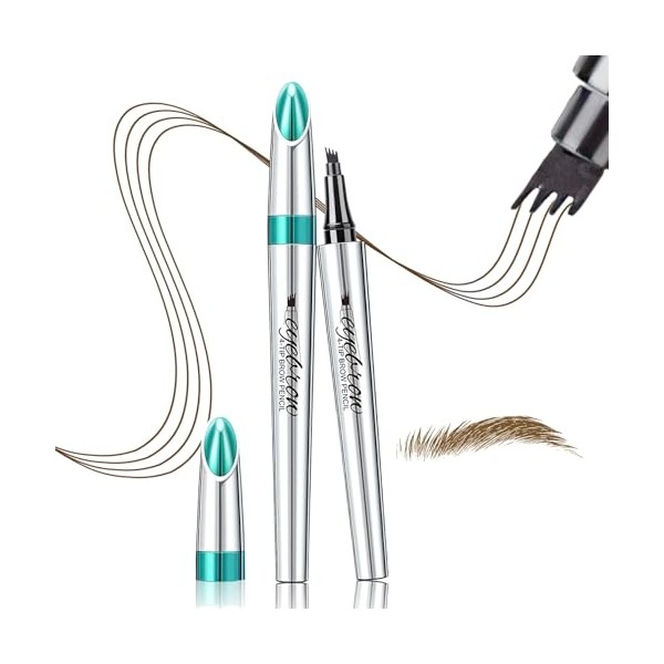 Eyebrow Pencil with 4 Tip - Waterproof Eyebrow Pen with