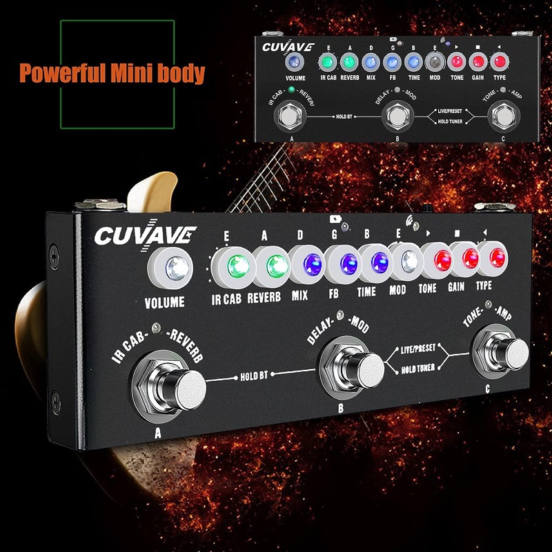 Multi Effects Guitar Pedal,Cube Baby Guitar Multi Effects Pedal Delay