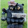 Bear Couple Statue with Solar Light Solar Bear Lantern Figurine