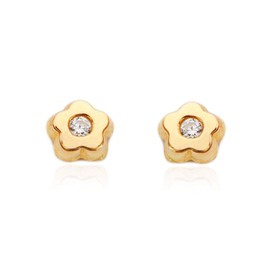 Monde Petit T1811P -18 K Yellow Gold Baby Earrings