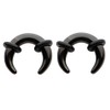 Zaya Body Jewelry Pair of Black Ear Pinchers Crescents Horseshoes