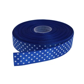 DXEUD Polka Dot Grosgrain Ribbon 25 Yard Each Roll 100% Polyester (3/4", Royal Blue)