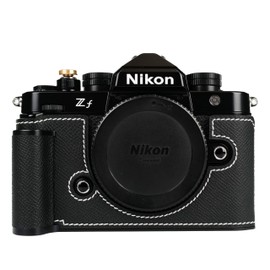 CLChandmade Compatible Nikon ZF Exclusive Camera Case, Camera Cover, Camera Bag, Genuine Leather, 3-in-1 Design with Metal Base Plate and Handle, black, camera case