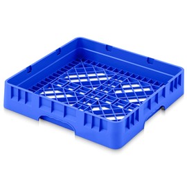 Aurelema Commercial Dishwasher Tray Rack Polypropylene Full Size Flatware Rack for Bowls Plates Knives Forks Cups(19.7 x 19.7 x 3.97 Inch,Blue)