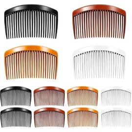 12 Peinetas Para Cabello Mujer, Set de Peinetas en Negro, Transparente, Marrón Oscuro y Claro, Materiales de alta calidad,8.4 x 5 cm, Ideal para Bodas, Fiestas y Uso Diario