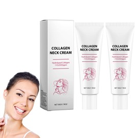 Pack of 2 Hydrolized Collagen Neck Cream, Neck Firming Cream Firming Cream for the Neck Line Anti-Wrinkle Cream, Moisturising Anti-Ageing Neck Cream for Delay Skin Ageing
