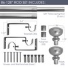 Decopolitan Fairbanks 86-128 Inch Adjustable Curtain Rod Set, 5/8 Inch