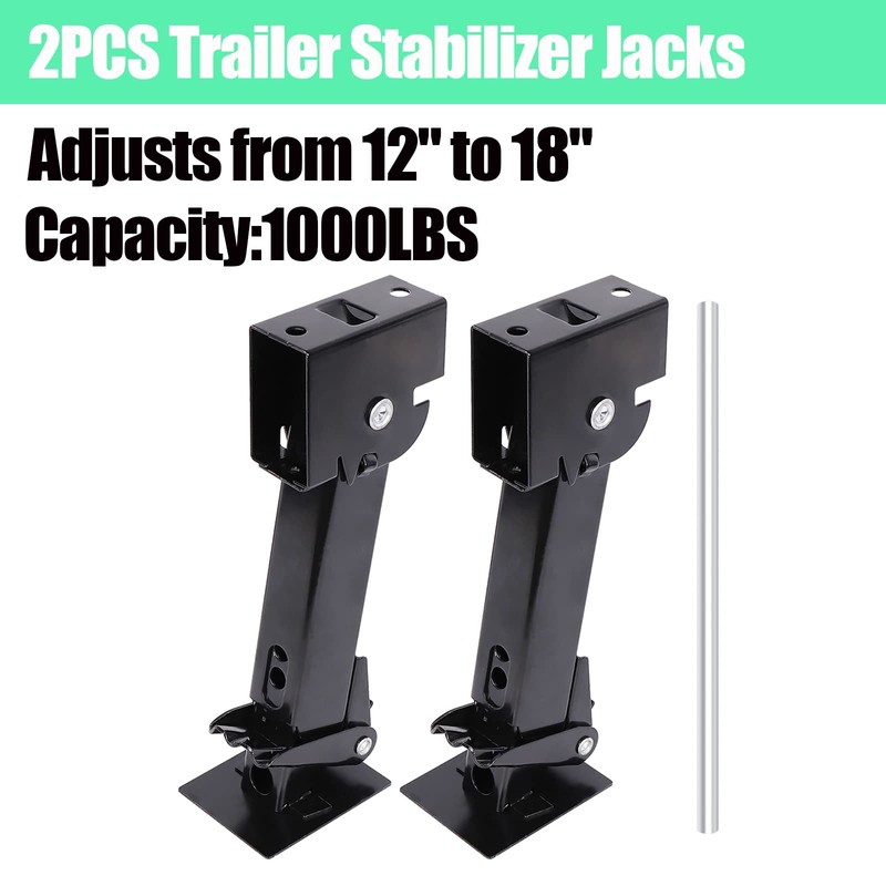 2PCS Swing Down Trailer Stabilizer Jacks - 7" Drop Leg,