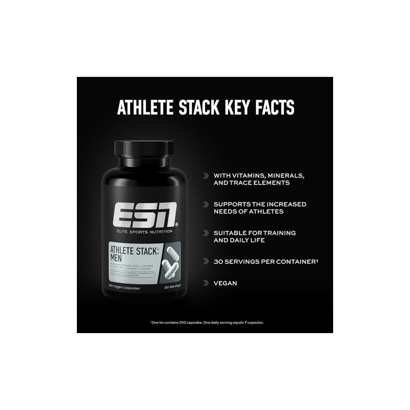 ESN Athlete Stack Men, 210 Capsules, Trace Elements and Minerals