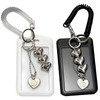 2-Piece Photocard Holder Keychain with Heart-Shaped - Clear Protective Sleeves