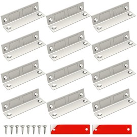 Drawer Magnet Jiayi Door Catch, 12 Pack Ultra Thin Cabinet Door Magnets 30 Lb Kitchen Drawer Magnets Closures, Door Magnetic Catch Cupboard Double Magnets Latch for Wardrobe Closet Door Closing