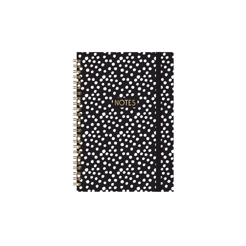 A5 Notebook Black & White Polka Dots Notes Planner Wiro