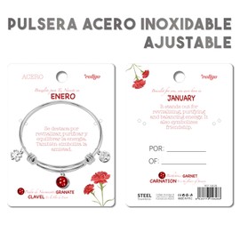 cotigo Women's Birthstone Bracelet Stainless Steel Bracelet Lucky Charm and Protective Jewellery Birthday Gifts for Women, stainless steel