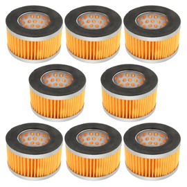 DUZFOREI 8 Pcs Air Compressor Filter, Intake Paper Filter Elements 2.6 X 1.6 Inches Piston Type, Air Replacement Parts Element Yellow Compressor Accessories