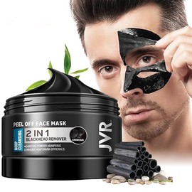JVR Peel Off Face Mask, Blackhead Remover Mask for Men, Charcoal Peel Off Black Mask, Facial Mask Purifying and Deep Cleansing for All Skin Types 4.23 OZ - Pattern Name: 4.23 Fl Oz (Pack of 1)