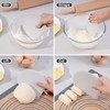 Silicone Dough Scraper with Stainless Steel Sheet, Curved Edge Flexible
