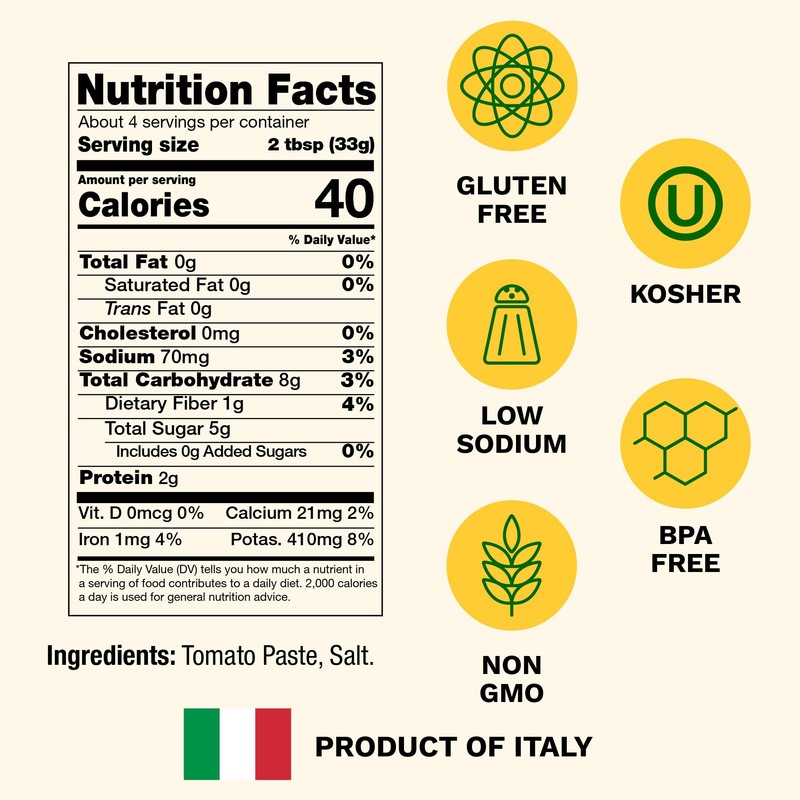 Cento Tomato Paste, 4.56 Oz Tube (Pack of 12) Double