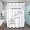 Gibelle No Hook Long Shower Curtain with Snap-in Fabric Liner