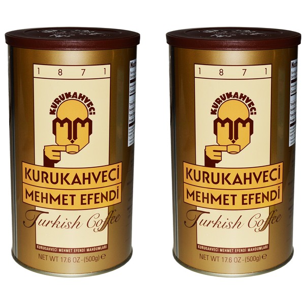 Kurukahveci Mehmet Efendi Turkish Coffee 17.6 Ounce Can (Pack of 2)