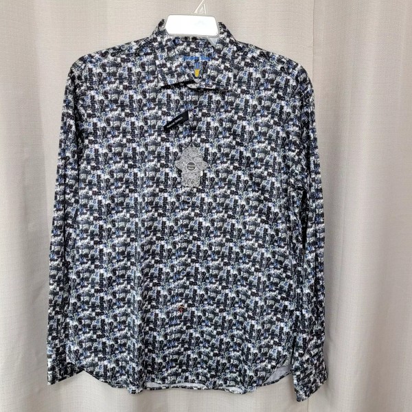Luchiano Visconti Visconti Black Daggered Line Shirt Signature Collection Shirt