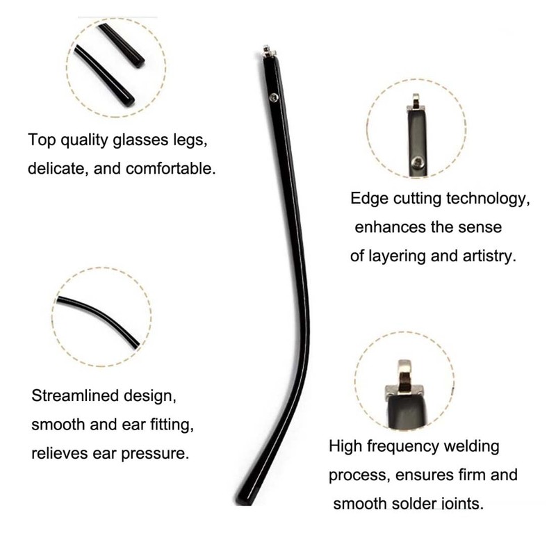 1 Pair Glasses Legs Replacement Temples, Glasses Metal Frame Arms
