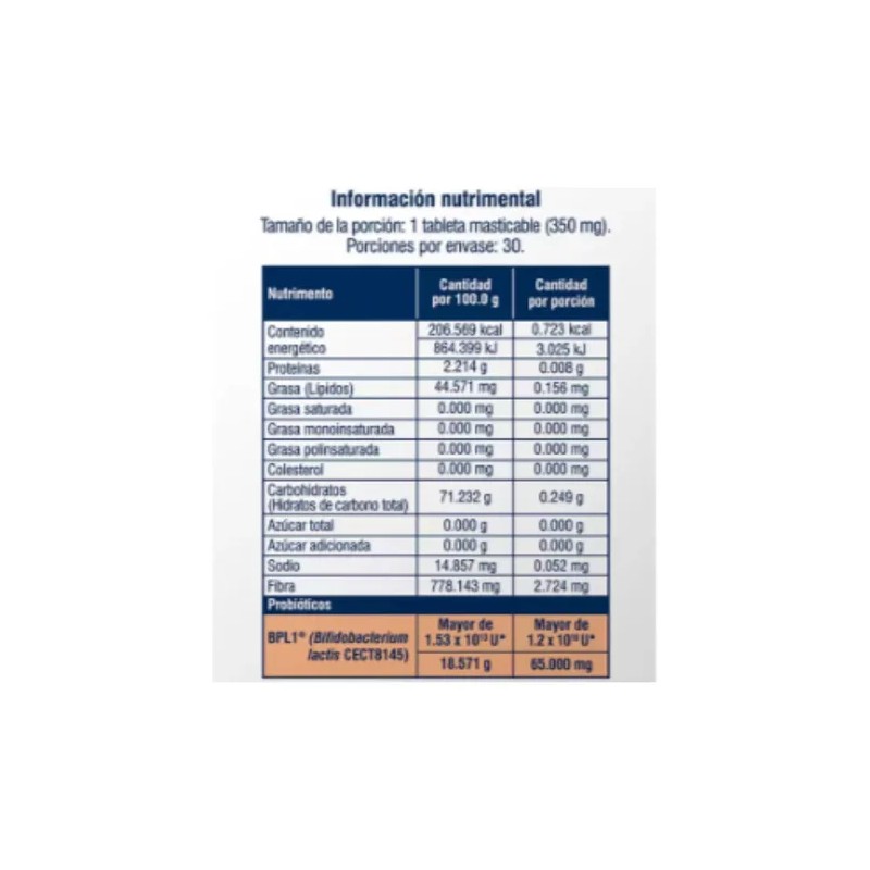 Microbiot Fit 30 Tabletas Masticables Sabor Sin Sabor Sin Sabor