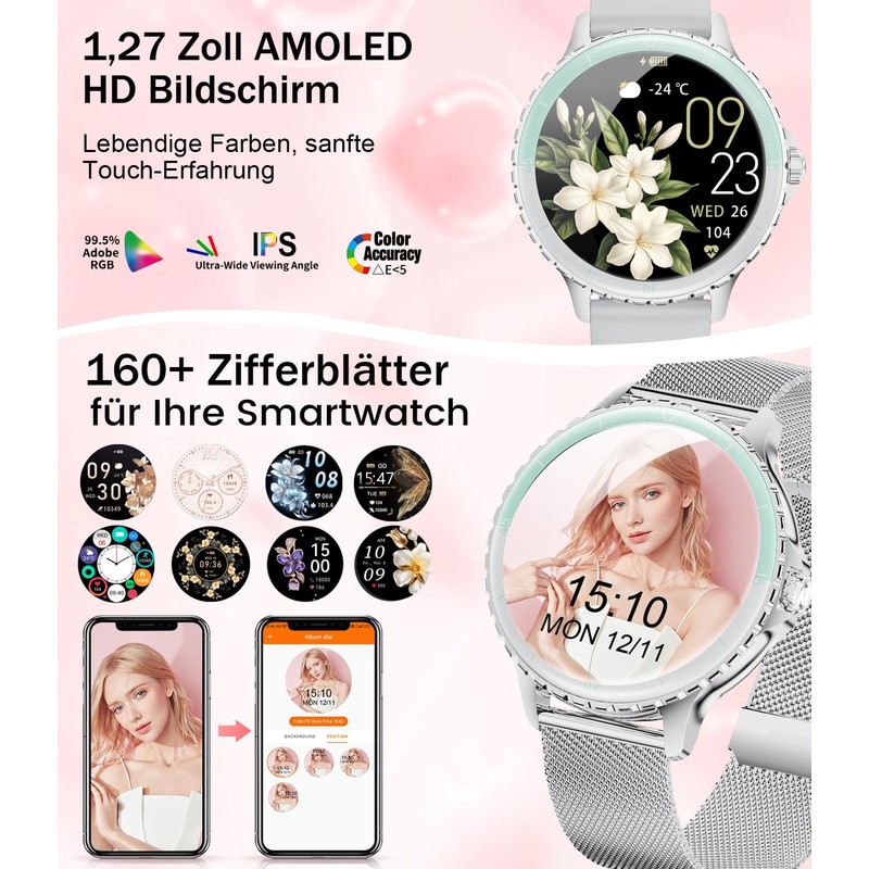 Smart Watch for Women Elegant with Call Display 1.27 Inch
